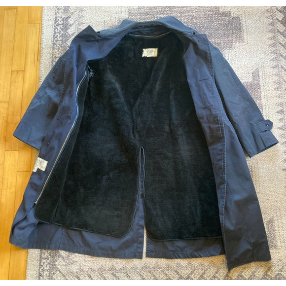 VINTAGE US Army Coat Mens 38R Blue Lined All Weather Removable Liner 80s - Picture 3 of 10